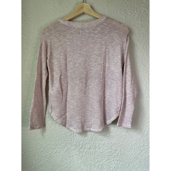 Abercrombie Kids Long Sleeve Glitter Logo Graphic Sweater Light Pink Size 13 14 - Picture 2 of 4